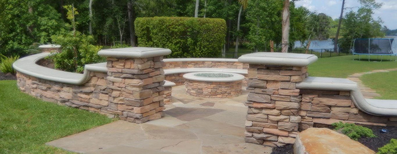 YardBirds Landscape Design and Installation Services, Firepits, Stone Gas Firepits.